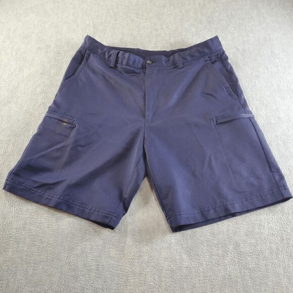 IZOD Golf Shorts Men's 36 Navy Blue Slash Pockets Casual Flat Front Regular Fit - Picture 1 of 9